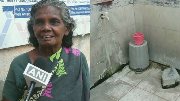 Madurai: 65-year-old Karuppayi has been living in a public toilet in Ramnad for past 19 years Madurai: 65-year-old Karuppayi has been living in a public toilet in Ramnad for past 19 years