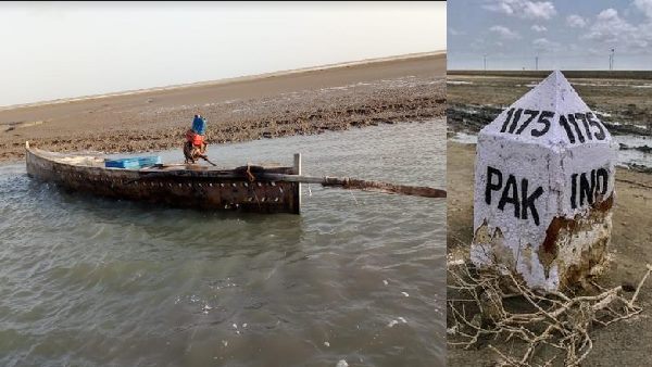 BSF confiscated Pakistani boats at kutch border BSF confiscated Pakistani boats at kutch border