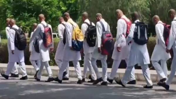 A group of medical college students forced to shave head and salute seniors in Safai, UP A group of medical college students forced to shave head and salute seniors in Safai, UP