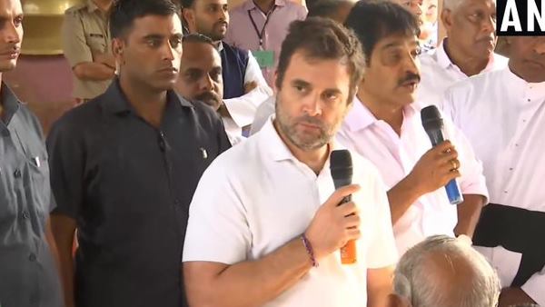 Wayanad MP Rahul Gandhi meets flood-affected people at a relief camp Wayanad MP Rahul Gandhi meets flood-affected people at a relief camp