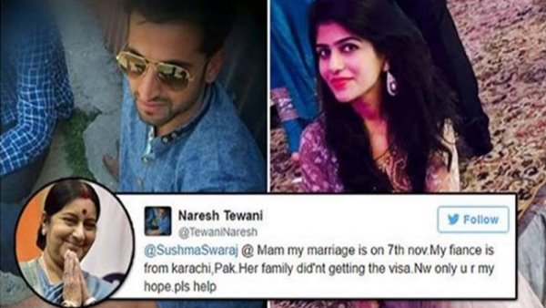 Sushma Swaraj Help for Marriage Of Jodhpur Naresh tewani with Pakistani priya bachani Sushma Swaraj Help for Marriage Of Jodhpur Naresh tewani with Pakistani priya bachani