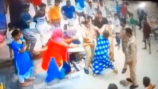 up police lady constable beats woman in kanpur up police lady constable beats woman in kanpur