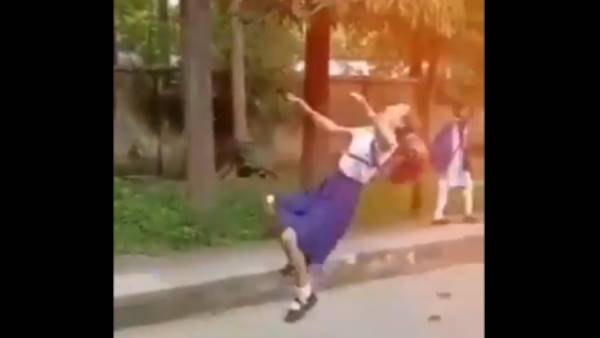 Video of students doing flip back viral on social media Video of students doing flip back viral on social media