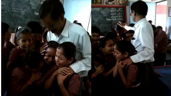 Viral Video of Student Crying after teacher Mangaldeen Patel transfrer In Katni Madhya Pradesh Viral Video of Student Crying after teacher Mangaldeen Patel transfrer In Katni Madhya Pradesh