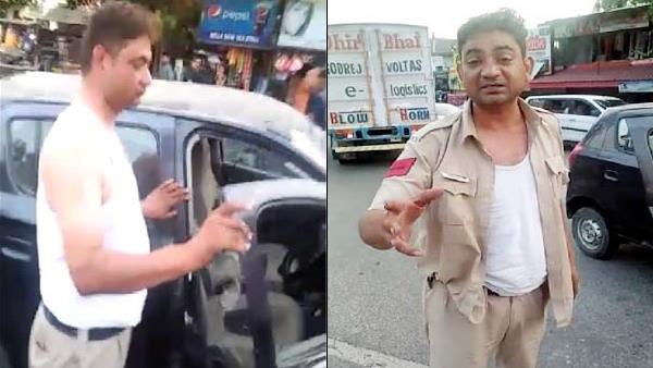 नई दिल्ली। नशे में कार चला रहे एक हेडकांस्टेबल का चालान कने पर उसने हंगामा कर दिया। सड़क पर देर तक उसने उत्पाद मचाया। आरोपी हरियाणा पुलिस का हेडकांस्टेबल है। हिमाचल प्रदेश के ऊना में इसको ट्रैफिक पुलिस ने रोका तो हंगामा शुरू हुआ। अपनी शर्ट उतारकर आरोपी ने हंगामा करते हुए हिमाचल प्रदेश पुलिस के जवान और होमगार्ड को जान से मारने की धमकी तक दे डाली। हिरासत में आरोपी सिपाही आरोपी हेडकांस्टेबल को पुलिस ने हिरासत में ले लिया है। आरोपी हेडकांस्टेबल की कार को भी कब्जे में लिया गया है। आरोप है कि हरियाणा पुलिस का जवान नशे में धुत था और ड्यूटी पर तैनात होमगार्ड जवान और यातायात पुलिस के जवान के साथ उसने बदतमीजी की। जिसके बाद उसे हिरासत में लेकर उसका मेडिकल कराया गया है। हिमाचल पुलिस के मुताबिक, अंब-ज्वालाजी रोड पर एक कार काफी तेज रफ्तार में चौक पर पहुंची। खराब ड्राइविंग करते देख ड्यूटी पर तैनात ट्रैफिक पुलिस ने उसने रुकने का इशारा किया। कार में सवार हरियाणा पुलिस का जवान उतरकर होमगार्ड पर बिफर गया और बोला कि उसे क्यों रोका। उससे जब कार के कागज मांगे गए तो उसके पास आरसी नहीं मिली और नशे में वो ट्रैफिक पुलिस को गाली देते हुए मार देने की धमकी देने लगा। पुलिस ने आरोपी पर कार के कागज पूरे ना होने के अलावा ड्रंक एंड ड्राइव का भी चालान काटा है। डीएसपी मनोज जंबाल ने बताया कि पुलिस मामले की जांच कर रही है। नई दिल्ली। नशे में कार चला रहे एक हेडकांस्टेबल का चालान कने पर उसने हंगामा कर दिया। सड़क पर देर तक उसने उत्पाद मचाया। आरोपी हरियाणा पुलिस का हेडकांस्टेबल है। हिमाचल प्रदेश के ऊना में इसको ट्रैफिक पुलिस ने रोका तो हंगामा शुरू हुआ। अपनी शर्ट उतारकर आरोपी ने हंगामा करते हुए हिमाचल प्रदेश पुलिस के जवान और होमगार्ड को जान से मारने की धमकी तक दे डाली। हिरासत में आरोपी सिपाही आरोपी हेडकांस्टेबल को पुलिस ने हिरासत में ले लिया है। आरोपी हेडकांस्टेबल की कार को भी कब्जे में लिया गया है। आरोप है कि हरियाणा पुलिस का जवान नशे में धुत था और ड्यूटी पर तैनात होमगार्ड जवान और यातायात पुलिस के जवान के साथ उसने बदतमीजी की। जिसके बाद उसे हिरासत में लेकर उसका मेडिकल कराया गया है। हिमाचल पुलिस के मुताबिक, अंब-ज्वालाजी रोड पर एक कार काफी तेज रफ्तार में चौक पर पहुंची। खराब ड्राइविंग करते देख ड्यूटी पर तैनात ट्रैफिक पुलिस ने उसने रुकने का इशारा किया। कार में सवार हरियाणा पुलिस का जवान उतरकर होमगार्ड पर बिफर गया और बोला कि उसे क्यों रोका। उससे जब कार के कागज मांगे गए तो उसके पास आरसी नहीं मिली और नशे में वो ट्रैफिक पुलिस को गाली देते हुए मार देने की धमकी देने लगा। पुलिस ने आरोपी पर कार के कागज पूरे ना होने के अलावा ड्रंक एंड ड्राइव का भी चालान काटा है। डीएसपी मनोज जंबाल ने बताया कि पुलिस मामले की जांच कर रही है।