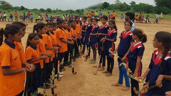 Girls Hockey team of Jhak village of Jalore Rajasthan Girls Hockey team of Jhak village of Jalore Rajasthan