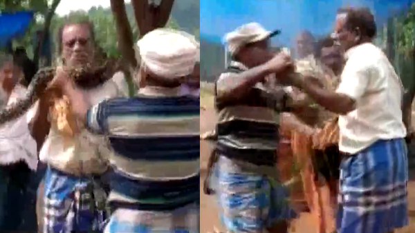 10 फुट के अजगर ने गले को जकड़ा