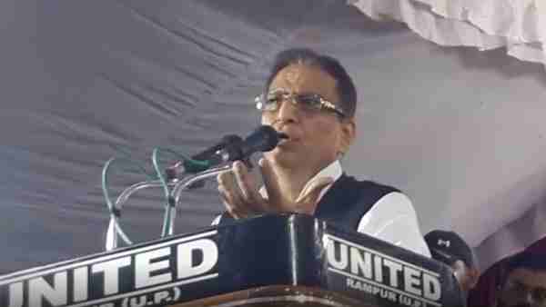 Azam Khan looked emotional during the election public meeting Azam Khan looked emotional during the election public meeting