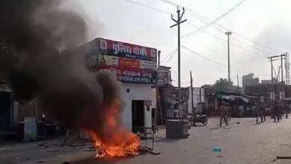 ruckus in basti after bjp leader murder ruckus in basti after bjp leader murder
