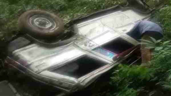 a Vehicle collapsed in deep ditch in Chamoli a Vehicle collapsed in deep ditch in Chamoli
