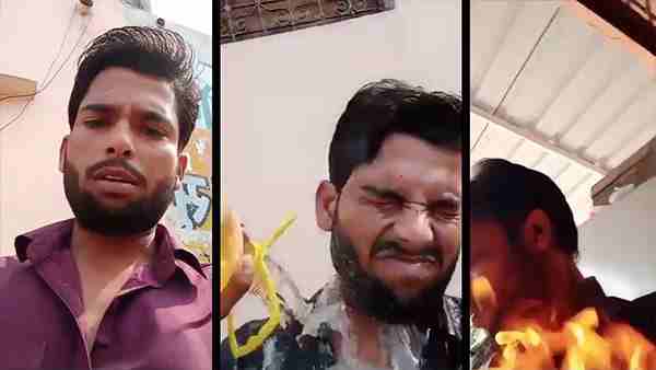Man tries to immolate self during facebook live at police station in delhi Man tries to immolate self during facebook live at police station in delhi