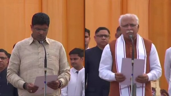 Dushyant Chautala takes oath as the Deputy Chief Minister of Haryana, at the Raj Bhawan Dushyant Chautala takes oath as the Deputy Chief Minister of Haryana, at the Raj Bhawan