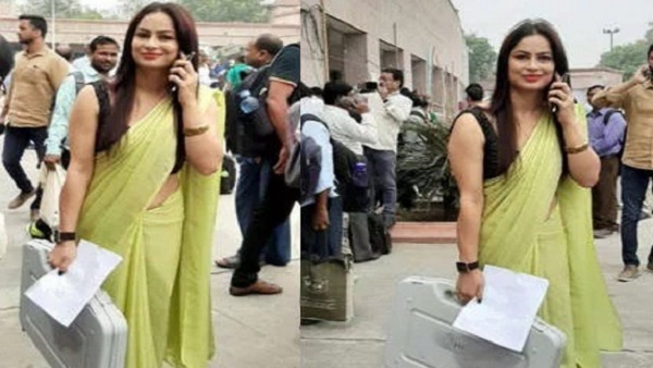 फिर चर्चा में हैं पीली साड़ी वाली महिला