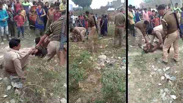 home guard jawan beatenup by a young man in Kannauj home guard jawan beatenup by a young man in Kannauj