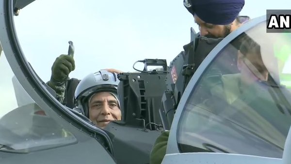 Rafale jet carrying Defence Minister Rajnath Singh takes off for a sortie Rafale jet carrying Defence Minister Rajnath Singh takes off for a sortie