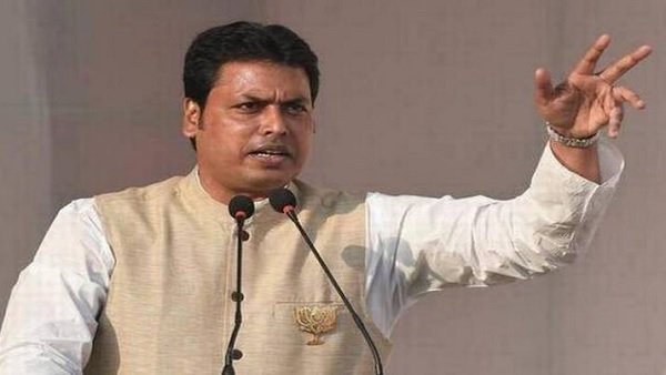 Tripura CM Biplab Kumar underage son holding assault rifles Tripura CM Biplab Kumar underage son holding assault rifles
