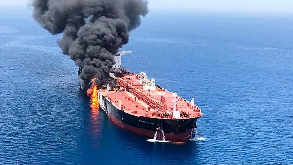 Two rockets struck an Iran oil tanker traveling through the Red Sea Two rockets struck an Iran oil tanker traveling through the Red Sea