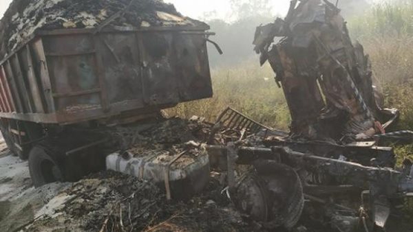 two burnt alive after after truck accident in bareilly two burnt alive after after truck accident in bareilly