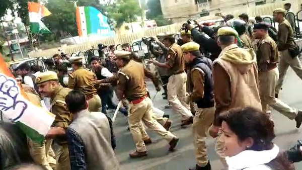 unnao rape case congress did protest front of bjp office lucknow unnao rape case congress did protest front of bjp office lucknow