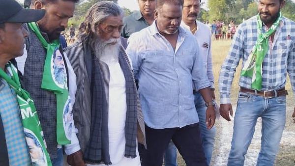शिबू सोरेन को देखने सुनने के लिए भीड़