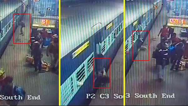 Watch video: RPF jawan saves man at vadodara railway station Watch video: RPF jawan saves man at vadodara railway station