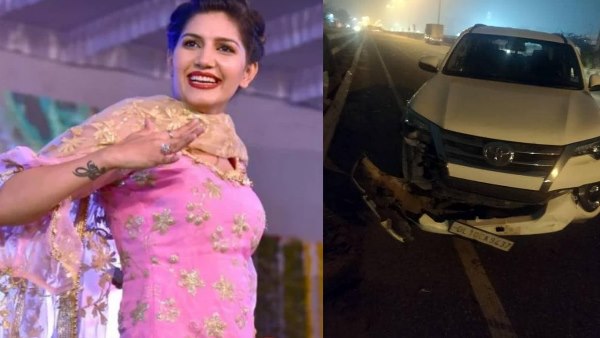Singer and dancer Sapna Chaudharys car crashed in Gurugram Singer and dancer Sapna Chaudharys car crashed in Gurugram