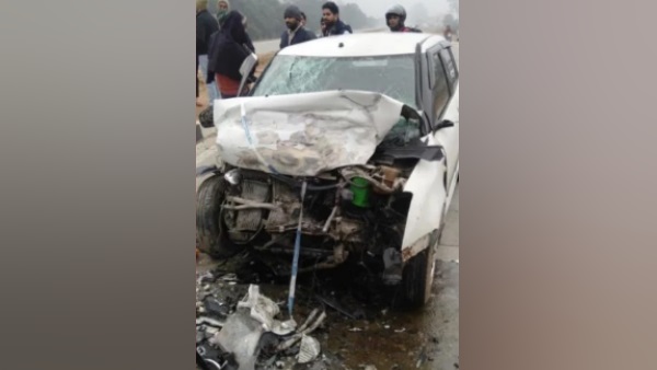 policeman died and three others injured in road accident in meerut policeman died and three others injured in road accident in meerut