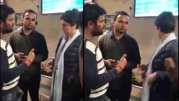 jnu violence priyanka gandhi walks away from middle of conversation with abvp activist jnu violence priyanka gandhi walks away from middle of conversation with abvp activist