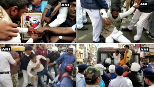 clash break out between police personnel and BJP youth wing workers in Howrah West Bengal clash break out between police personnel and BJP youth wing workers in Howrah West Bengal