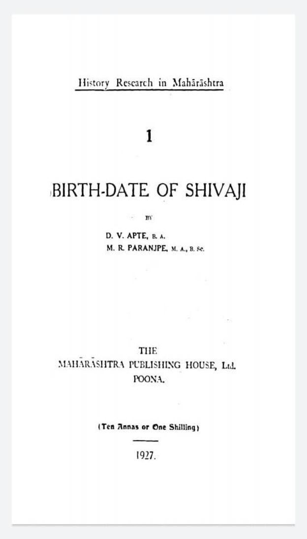 BOOK / BIRTH DATE OF SHIVAJ BOOK / BIRTH DATE OF SHIVAJ