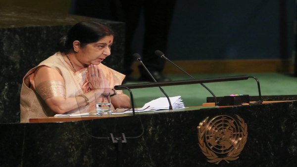 खूब चर्चा में रहा 29 सितंबर, 2018 को संयुक्त राष्ट्र में दिया गया भाषण