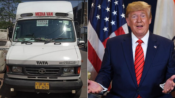 ahead of trump ahmedabad visit, police caught a media van due to liquor bottles ahead of trump ahmedabad visit, police caught a media van due to liquor bottles
