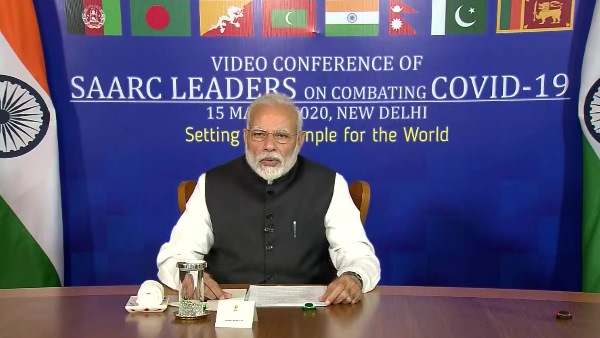 PM Narendra Modi at video conference of all SAARC member countries over coronavirus PM Narendra Modi at video conference of all SAARC member countries over coronavirus