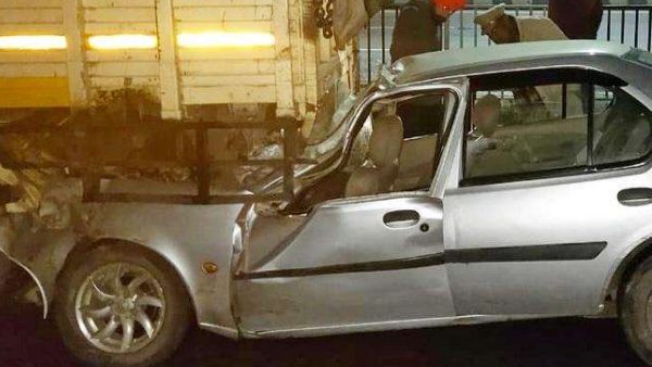 car rammed into truck two dead including groom in ludhiana car rammed into truck two dead including groom in ludhiana