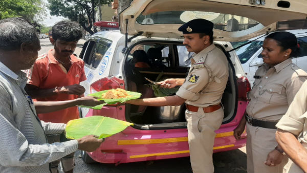 Bengaluru city Police provide food to needy during lockdown Coronavirus Bengaluru city Police provide food to needy during lockdown Coronavirus