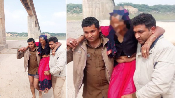 etawah policemen saved a 60 year old lady from chambal river etawah policemen saved a 60 year old lady from chambal river