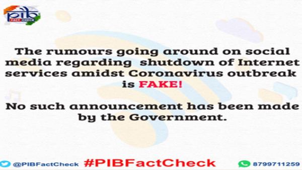 CORONAVIRUS msg circulate Government order shut down of internet is fake CORONAVIRUS msg circulate Government order shut down of internet is fake