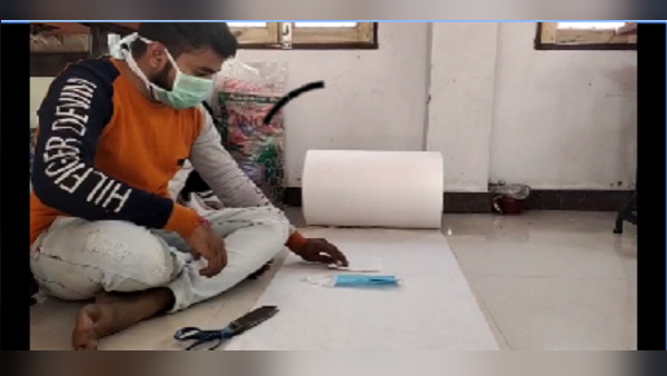 Coronavirus effect: Mask making for The prisoners in the jail of Mathura Coronavirus effect: Mask making for The prisoners in the jail of Mathura