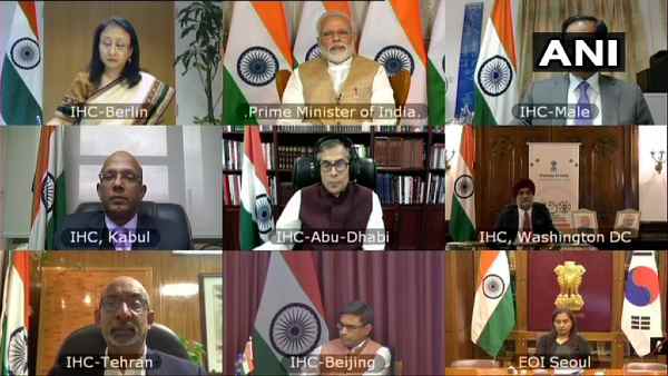 PM Modi talks to Indias heads of diplomatic missions present around the world PM Modi talks to Indias heads of diplomatic missions present around the world