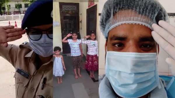 बच्चों ने सैल्यूट करके बढ़ाया मनोबल