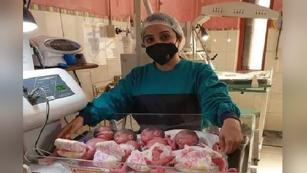 a woman gave birth to four children a woman gave birth to four children