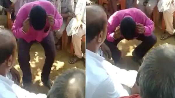 कान पकड़ कर करवाया उठक-बैठक