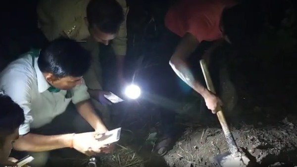 गांववालों ने सांपों को मारकर दफना दिया