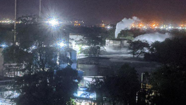 Gas fumes leaking again from the tanker where there was Styrene leakage in Visakhapatnam Gas fumes leaking again from the tanker where there was Styrene leakage in Visakhapatnam