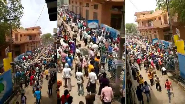 Watch Video: gurugram police lathicharge on migrant workers during covid 19 lockdown Watch Video: gurugram police lathicharge on migrant workers during covid 19 lockdown