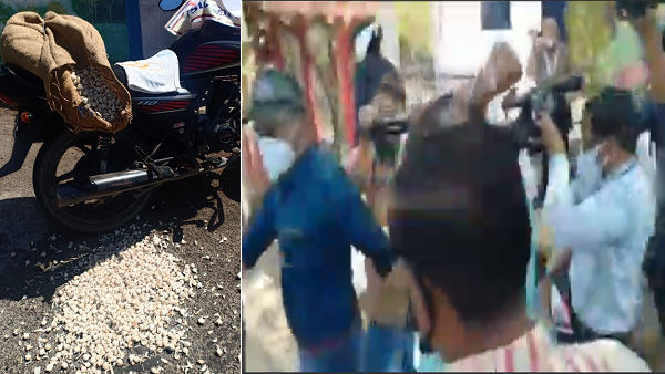 Watch video: farmers protest in rajkot, Throws garlic on the street, 25 caught by police Watch video: farmers protest in rajkot, Throws garlic on the street, 25 caught by police