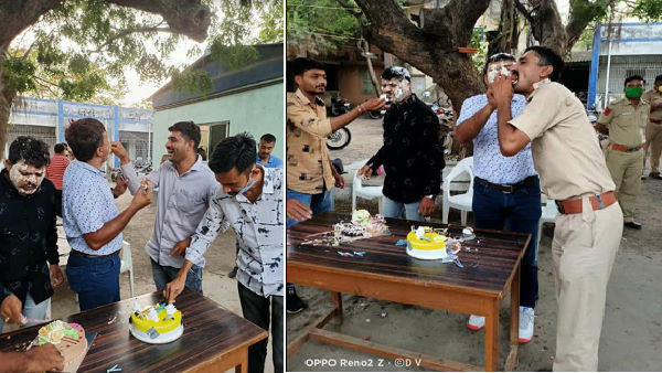 Watch video: In junagarh, policemen celebrate birthdays in police station without social distancing amidst lockdown Watch video: In junagarh, policemen celebrate birthdays in police station without social distancing amidst lockdown