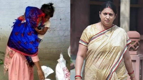 छोटी बच्ची को कंधे पर बैठाकर लगातार चलती रही मां