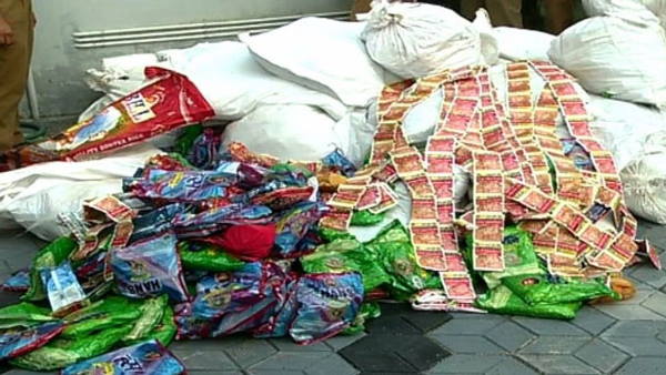trafficking of pan masala caught in the guise of water in jaipur trafficking of pan masala caught in the guise of water in jaipur
