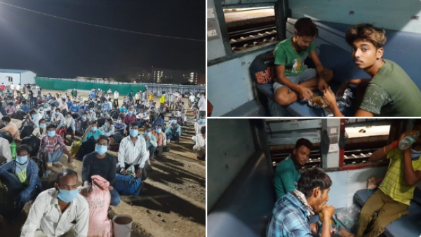 तेलंगाना में फंसे 1200 मजदूर रवाना
